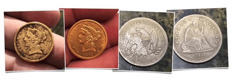 Impact ile bulunan altın ve gümüş paralar